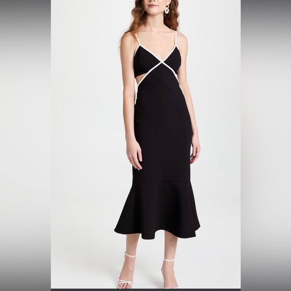 Likely Adabell Dress - Black/White Midi Dress